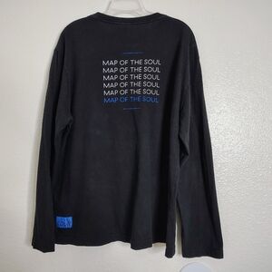 BTS Big Hit "Map Of Soul Tour" Black Long Sleeve Graphic Tee Sz L Unisex